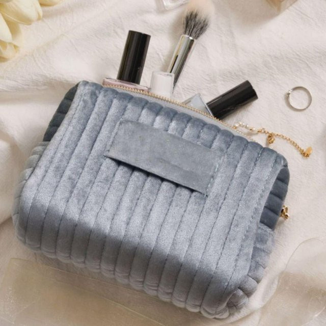 Bloom Play Make-up Tasche, Samt, Blau, Damen - Bild 1