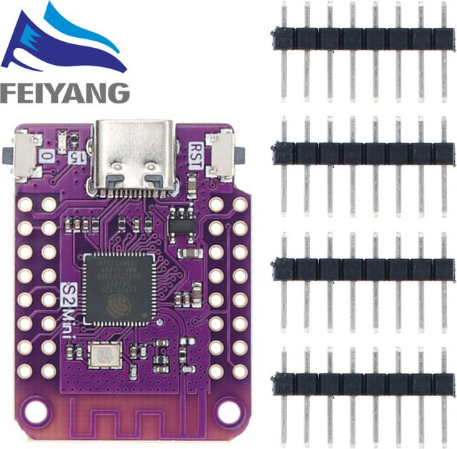 SAMIROB ESP32 S2 Mini WIFI Board in Purple mit 4 MB Flash und 2 MB PSRAM für MicroPython und Arduino kompatibel - Bild 1