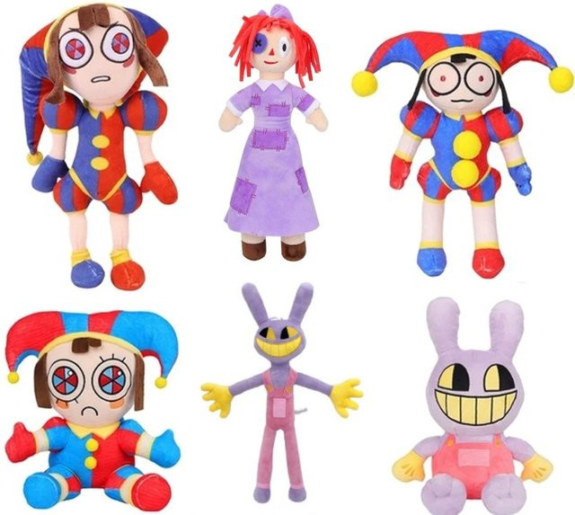 Bandai Der Erstaunliche Digitale Zirkus Plüsch-Pomni und Plüsch-Jax, 2-teiliges Set - Bild 1