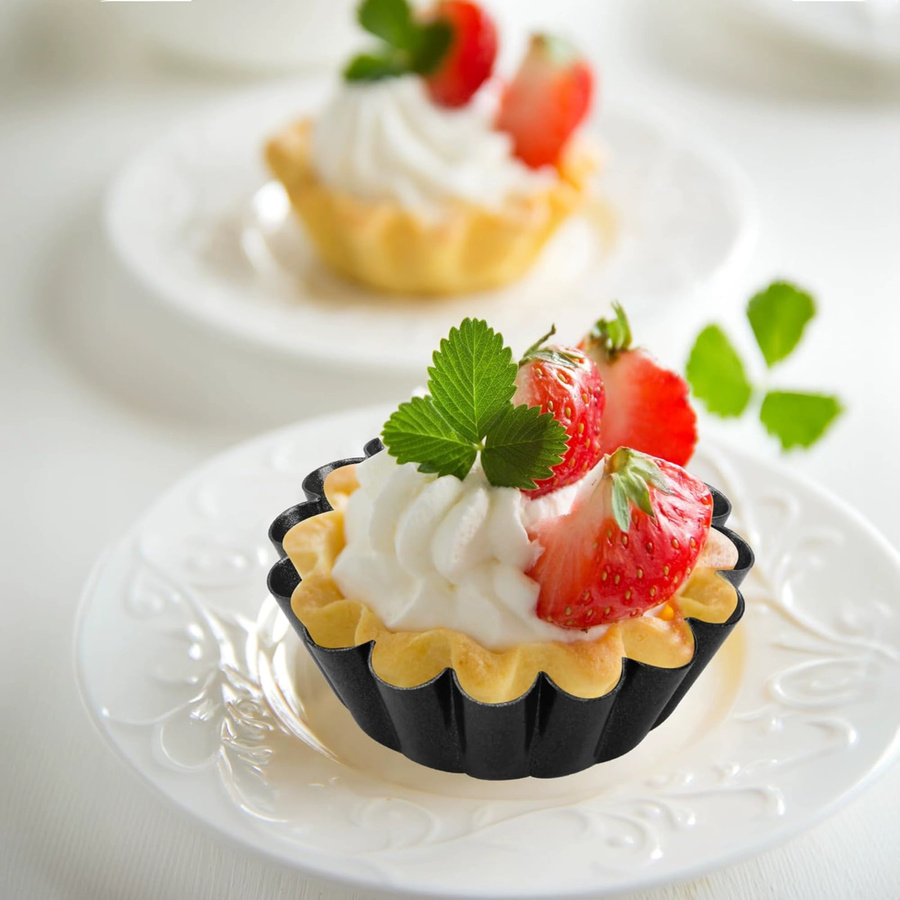 24-teiliges YOCITY Backset aus Kohlenstoffstahl in Schwarz, Antihaft-Muffinform und Eierkuchenform für Muffins, Kekse und Pizza - Bild 2