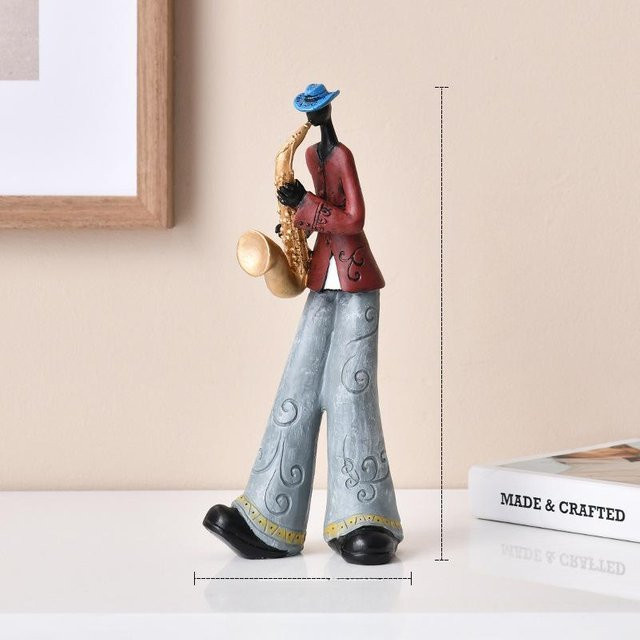 Yiran Furniture Retro Musikfiguren Ornamente in Weiß für Wohnzimmer und Regale - Bild 1