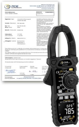 PCE Instruments PCE-CM 6-ICA Digitale Stromzange in Schwarz, ISO kalibriert, CAT III 1000 V und CAT IV 600V, inkl. Tasche - Bild 1