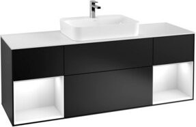 V&B Waschtischunterschrank Finion mit Wandbeleuchtung, Farbe Weiß lackiert, Breite: 160 cm - Bild 1