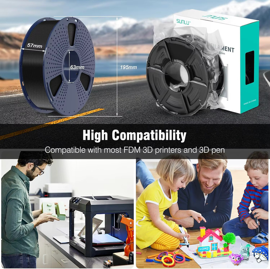 SUNLU ASA-Filament 1,75 mm, rot, 1 kg, UV- und hitzebeständig für funktionelle mechanische Teile im FDM-Druck - Bild 6