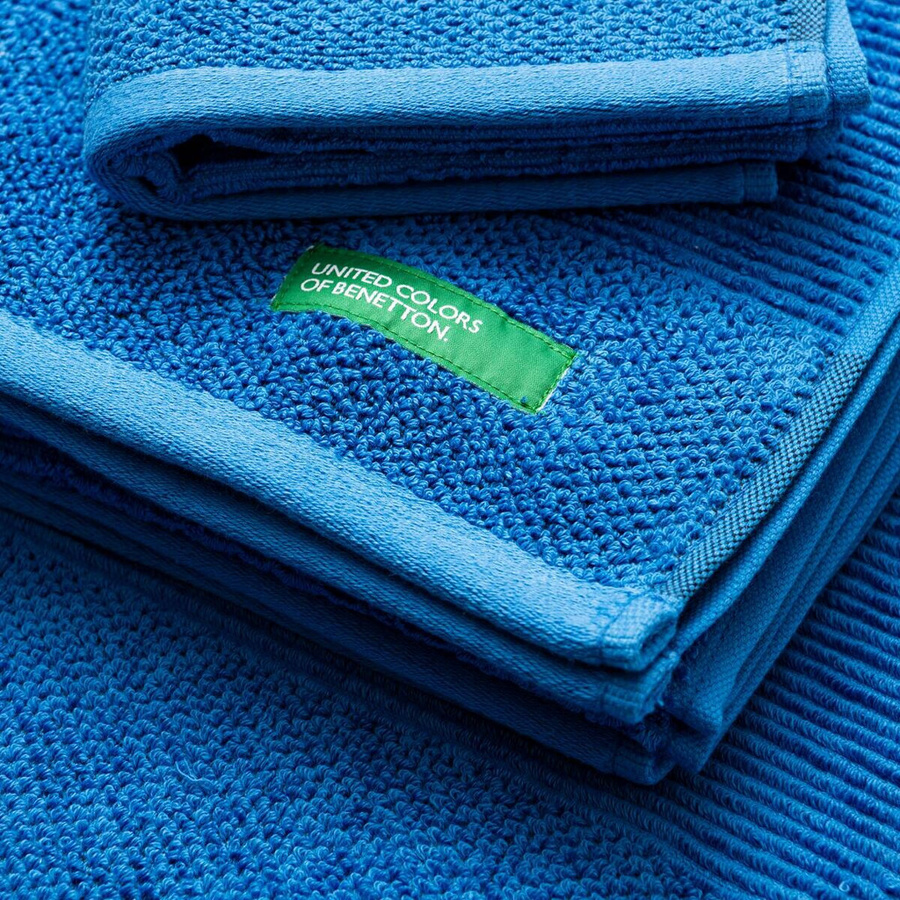 Benetton Frottier-Set RAINBOW aus Baumwolle in Blau mit Handtuch, Duschtuch und Gästehandtuch - Bild 2
