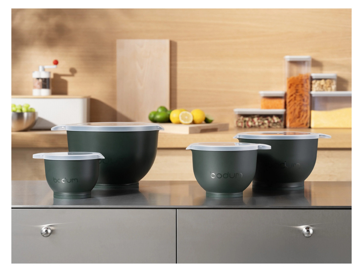 BODUM Bistro Set 3 Salatschüsseln doppelwandig in Dunkelgrün mit Volumina von 0,6 l, 3,0 l und 6,5 l - Bild 3