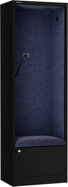 JAN NOWAK Akustikkabine SALLY Telefonkabine mit Schalldämmung Schwarz-Blau, H x B x T: 185 x 60 x 40 cm - Bild 1