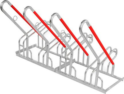 Schulte Regalwelt Fahrradparkständer für 4 Fahrräder, silberfarben, B/T/H: 140 x 82 x 93 cm - Bild 1