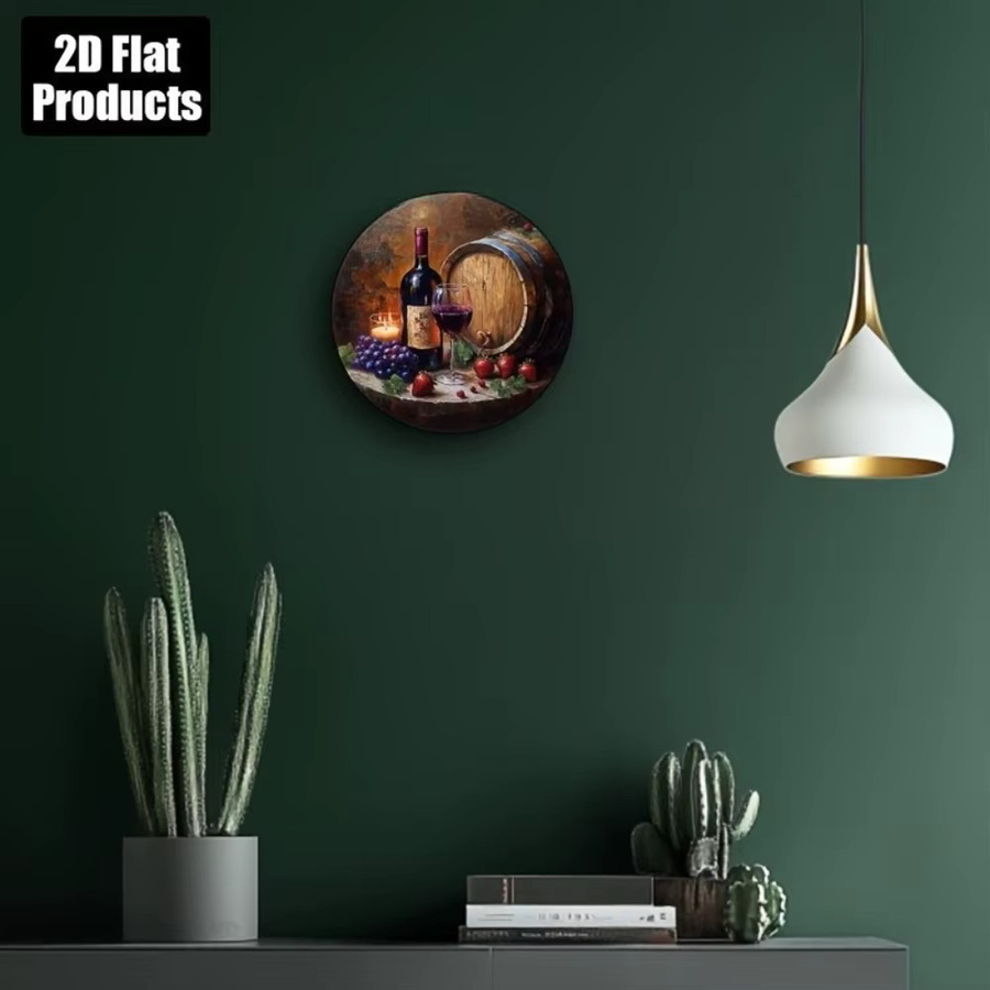 Potdemiel Wanddeko aus Glas mit floralem Wein- und Erdbeer-Motiv in Multicolour - Bild 3