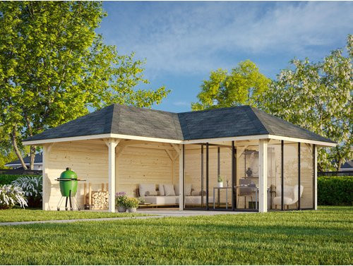 PALMAKO Pavillon Bianca Set 212 Slide aus Fichtenholz in Braun, B/H/T: 588 x 319 x 588 cm - Bild 1