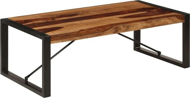 vidaXL Couchtisch aus Akazie-Massivholz in Braun im Industrie-Stil, B/T/H: 120 x 60 x 40 cm - Bild 1