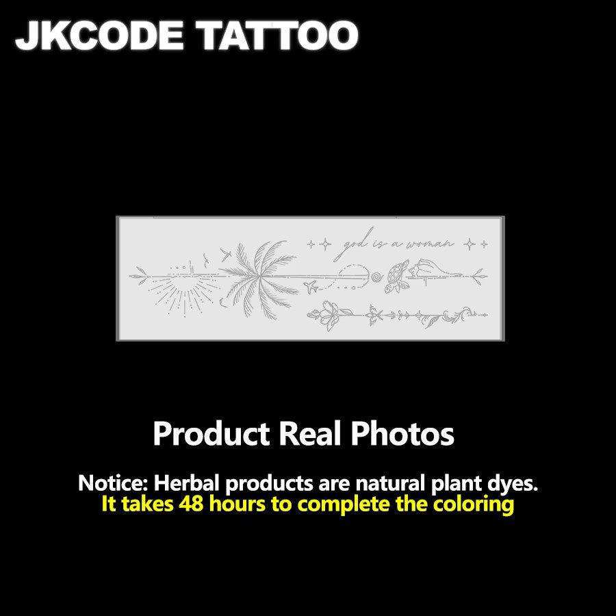 JKCODE TATTOO Semipermanente Tattoos, Kokosnussbaum, Unisex - Bild 2