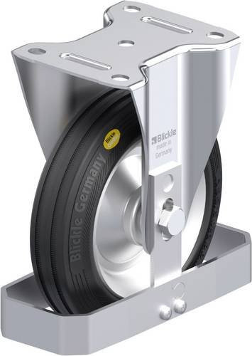 Blickle Stahlblech-Bockrolle B-RD 182R-FS in Schwarz und Silber mit 180mm Rad-Durchmesser und 300kg Tragfähigkeit - Bild 1