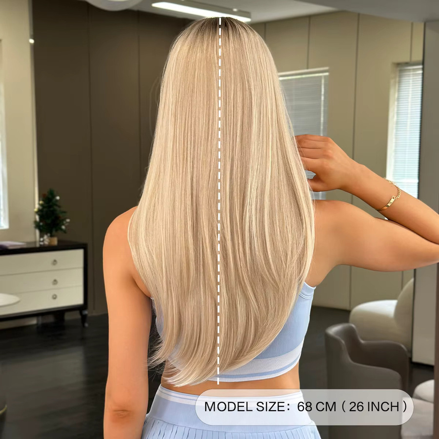 NAMM Perücke, lange blonde Haare mit Pony, Damen - Bild 3