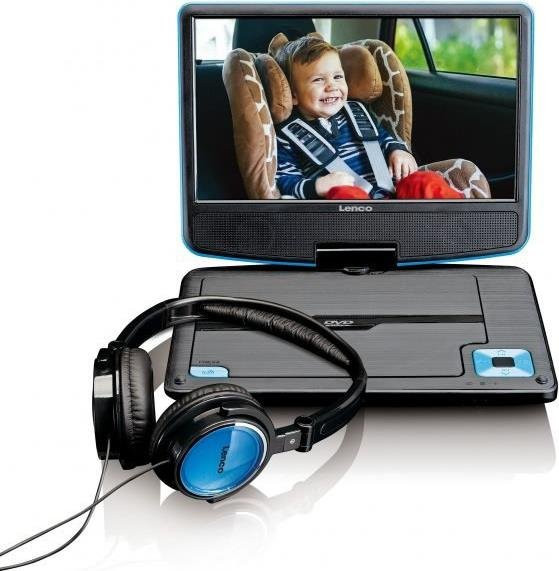 Lenco DVP-910BU Tragbarer DVD-Player mit 9 Zoll LCD-Display, integriertem Akku und USB-Anschluss in Blau/Schwarz - Bild 4