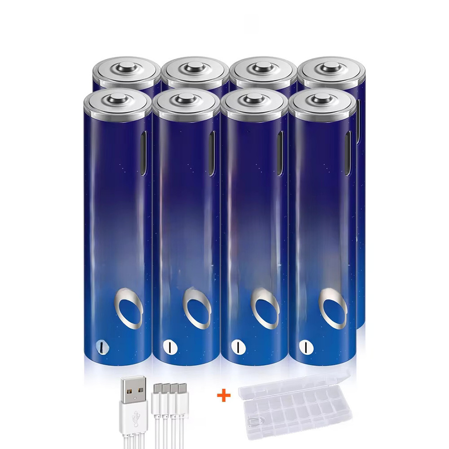 PALO USB wiederaufladbare Li-Ionen AAA Batterien 1,5V mit 1110mWh in Blau inklusive USB-Kabel - Bild 4