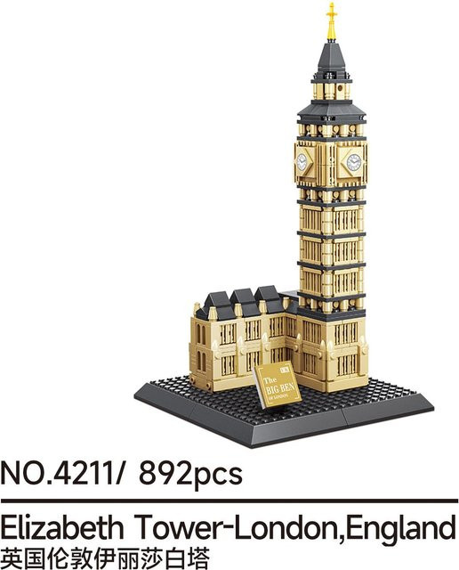 Elizabeth Tower Big Ben Modell, Baukit, 892 Teile, ab 14 Jahren - Bild 1