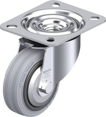 Blickle Lenkrolle LE-VPP 80G-SG-FA mit Schraubbefestigung, Rad-Durchmesser: 80 mm, Tragfähigkeit: 50 kg, Farbe: Schwarz/Grau/Silber - Bild 1