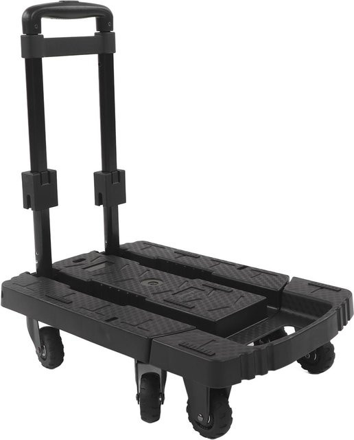Aimo Faltbarer Handwagen Schwerlast-Dolley bis 200 kg in Schwarz mit 4 um 360 Grad drehbaren Rädern - Bild 1