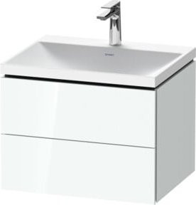 Duravit L-Cube Waschtisch-Set in Weiß hochglanz mit Waschbecken und 2 Schubladen, B/T/H: 60 x 48 x 48 cm - Bild 1