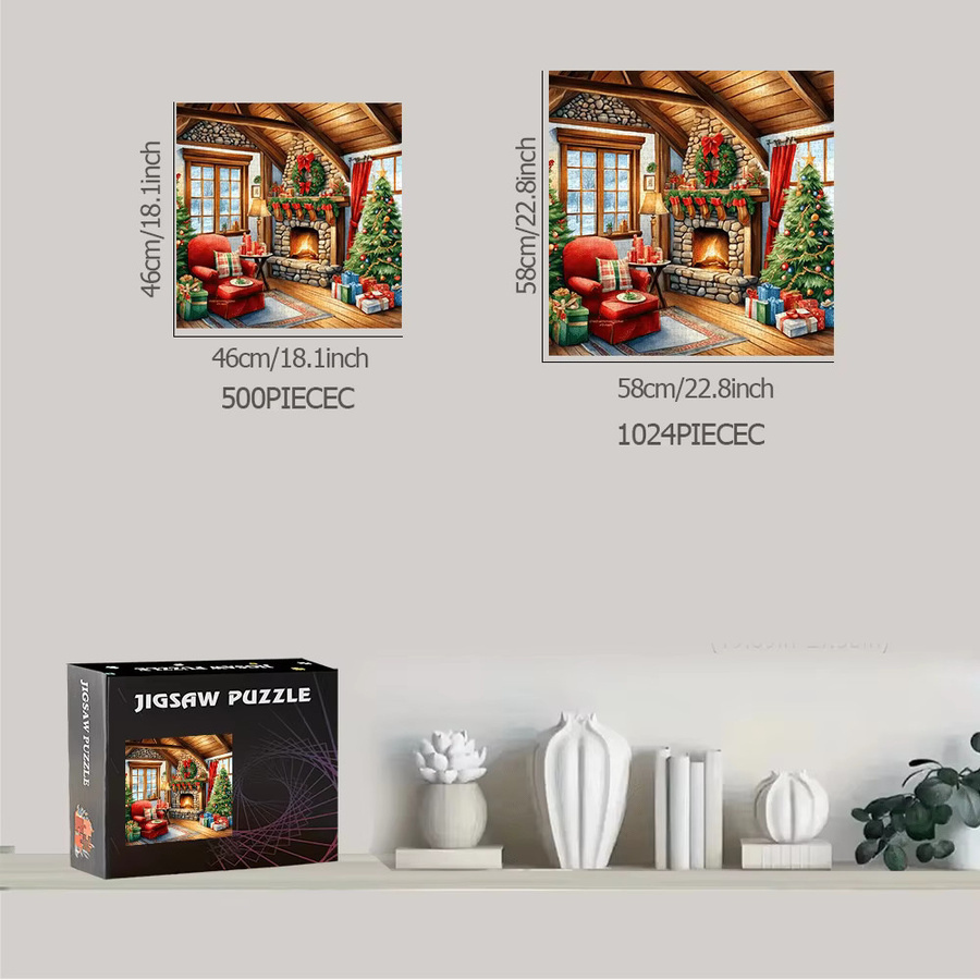 AZNM Puzzle, großer Kamin und Weihnachtsbaumhaus, 1024 Teile - Bild 4