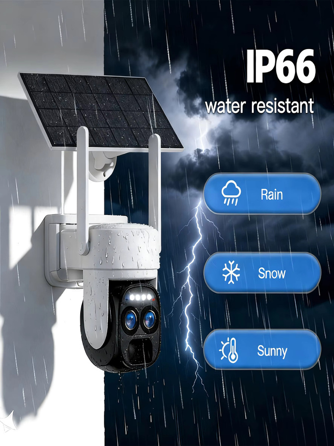 SZSINOCAM 2er-Set WLAN PTZ Outdoor Solar-IP-Kamera mit HD-Videoüberwachung und Akku in Weiß - Bild 5