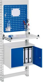 Kappes ErgoPlus Steharbeitsplatz mit schmalem Gestell Mod. 3 Wandmodul in Grau, Blau und Multicolour, B/T/H: 165 x 40 x 67 cm - Bild 1