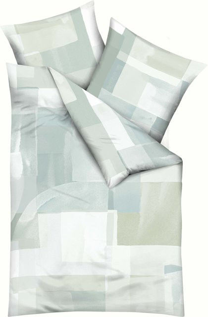 Kaeppel Bettwäsche SENATI Mako-Satin aus Baumwolle, Grün, B/H: 155 x 220 cm - Bild 1