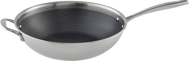 Gourmesto Wokpfanne Silver Line aus Edelstahl mit Keramik-Beschichtung in Silber, Durchmesser: 30,0 cm - Bild 1