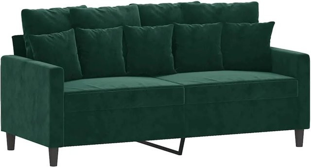 vidaXL 2-Sitzer-Sofa in Dunkelgrün mit Samtbezug und Metallrahmen - Bild 1