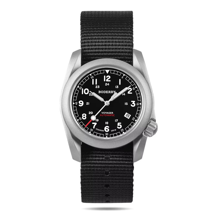 BODERRY Armbanduhr, Automatik, Titan, 40 mm, Nylon Armband, Herren - Bild 3