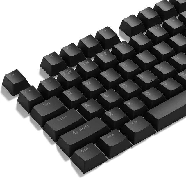 Oeny Black Cherry Profile PBT Tastenkappen Set mit Double Shot Shine Through für Cherry und Gateron MX Switches, Schwarz und Lila - Bild 1