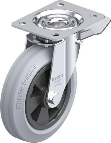 Blickle Lenkrolle LE-VPP 180R-ST-SG mit Feststeller in Grau und Schwarz, Rad-Durchmesser: 18 cm, Tragfähigkeit: 170 kg - Bild 1
