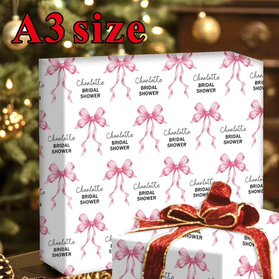 3er-Set Geschenkpapier mit rosa Schleifen-Design für Brautparty und Hochzeitsfeier zur DIY-Dekoration - Bild 2