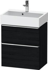 Duravit Waschtischunterschrank D-Neo Compact in Eiche Schwarz mit Chrom-Details, B/T/H: 58,4 x 37,2 x 62,5 cm - Bild 1