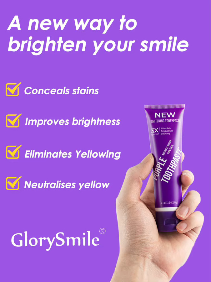 GlorySmile Purple Teeth Whitening Zahnpasta, aufhellende Essenzpflege - Bild 2