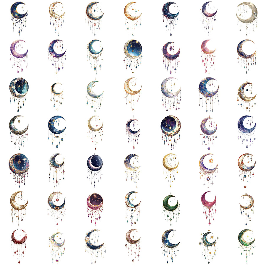 50 Stück Wasserdichte Galaxy Aufkleber in Multicolour für Umschläge und vielseitige Dekorationen - Bild 2