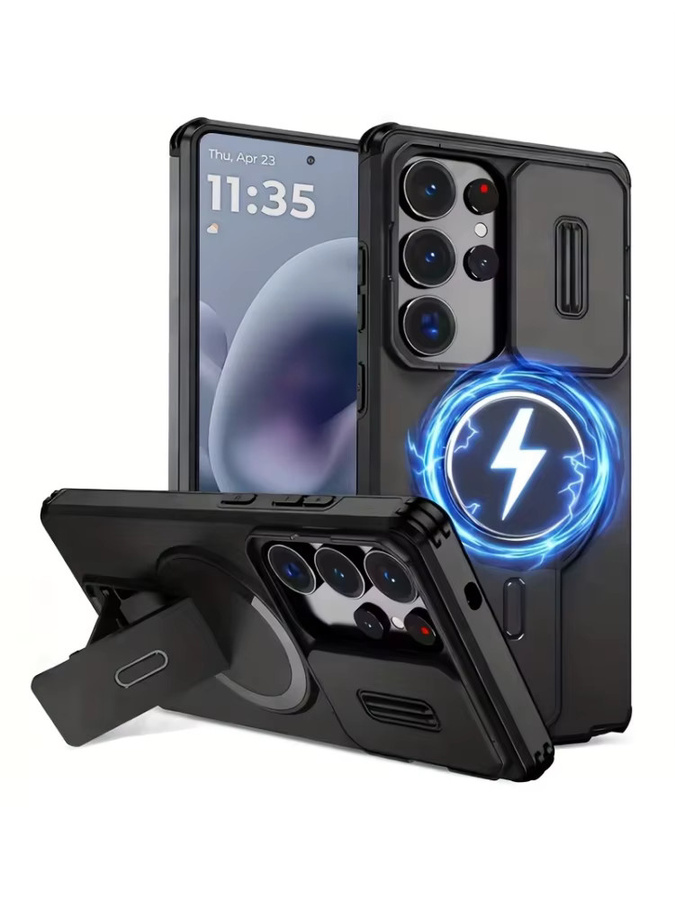 Robuste und stoßfeste Hartschalenhülle mit Ständer für Samsung Galaxy S25 Ultra, S25 FE, S24 Ultra, A17, A16 und A56 in Pink oder Black - Bild 5