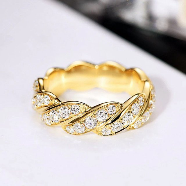 Huitan Verlobungsring, Gold, Zirkonia, Kristall, Damen - Bild 1