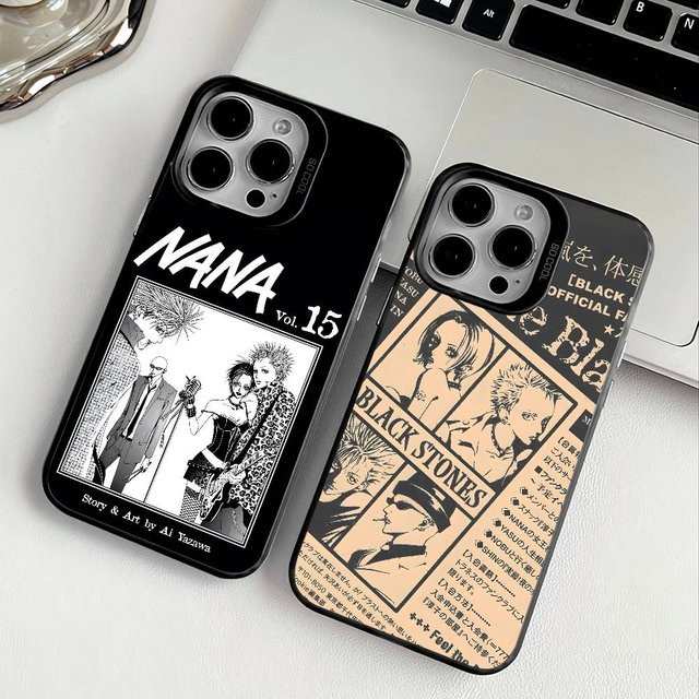 Anime Nana Osaki Handyhülle für iPhone 11-16, transparente Anti-Fall-TPU-Hülle mit Farbwechsel-Effekt in Schwarz - Bild 1