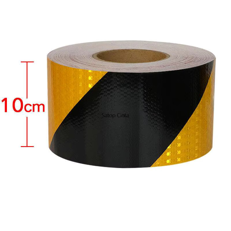 Satop Cinta Reflektierende Aufkleber Twill Gelb und Schwarz, Wasserdichter Reflektor für Auto, LKW und Motorrad, Breite: 10,16 cm, Länge: 5,18 m - Bild 3