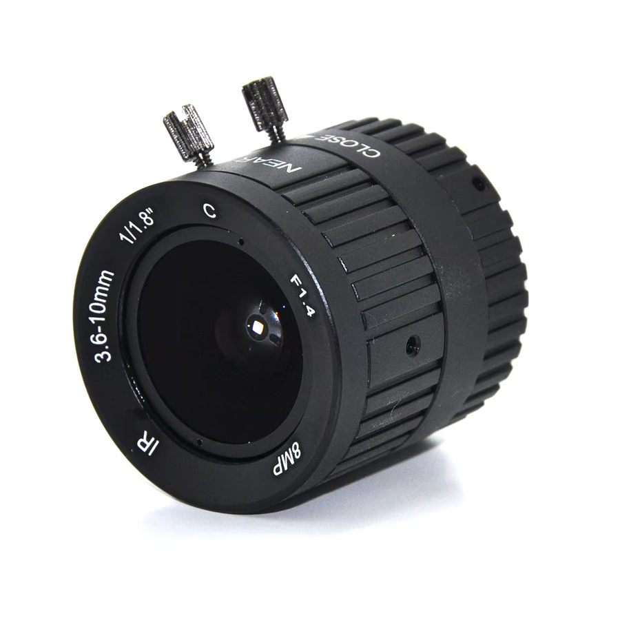 Chuan Wei C-Mount Industrieobjektiv 8MP mit 3,6-10mm Brennweite, F1.4, 4X Varifokal, Schwarz - Bild 2