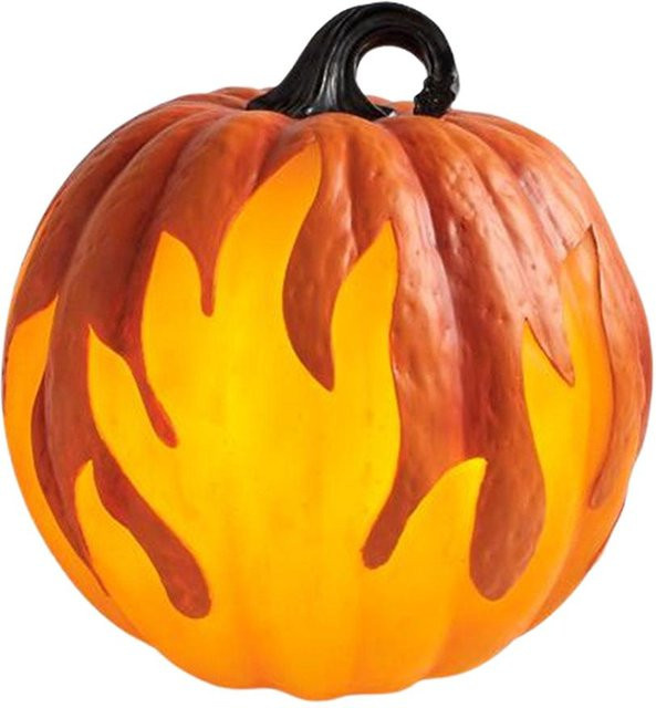 Batteriebetriebene Halloween Kürbislaterne Jack O Lantern in Orange und Braun von TOMTOP JMS als Tischdeko - Bild 1