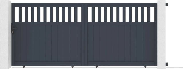 Casanoov Elektrisches Schiebetor Santis aus Aluminium in Grau inklusive Schiebetorantrieb Ranger C300, Breite: 370 cm, Höhe: 160 cm - Bild 1