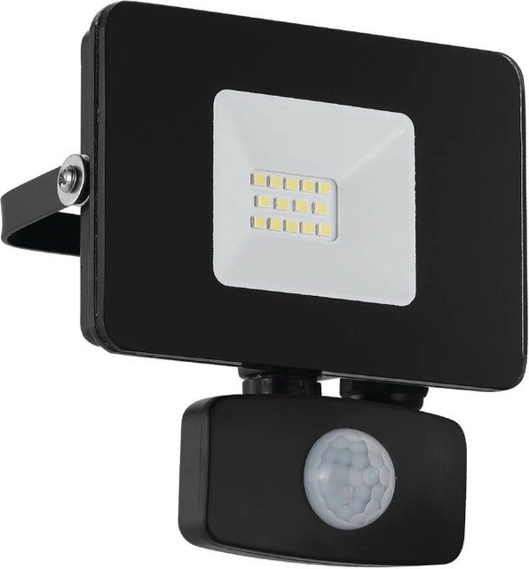 Eglo LED-Außenstrahler Faedo 3 Wandleuchte Schwarz mit Bewegungsmelder und Dämmerungssensor aus Aluminiumguss und Glas, IP44 - Bild 1