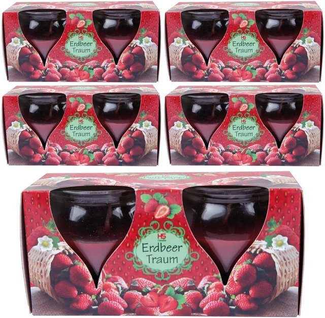 HS Candle Duftkerzen Creation Erdbeer Traum, 10er Pack Tealights, Fruchtig, Rot - Bild 1