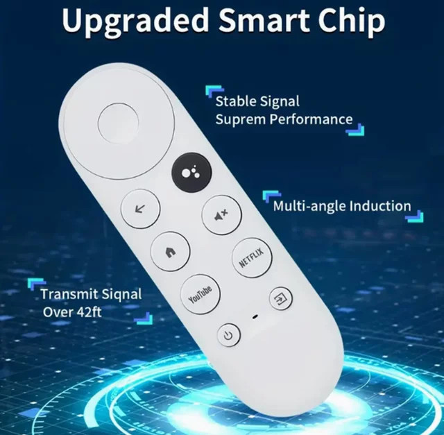 G9N9N Ersatz-Fernbedienung für Google Chromecast 4K TV mit Google Sprachsteuerung und Bluetooth, Farbe: Weiß - Bild 1