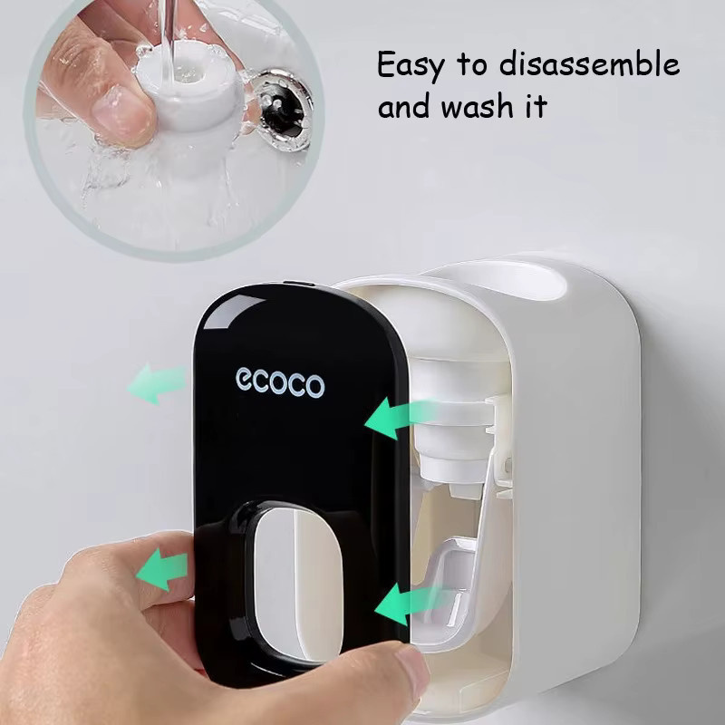 Ecoco Automatischer Zahnpastaspender zur Wandmontage für das Badezimmer in Grau oder Weiß - Bild 2