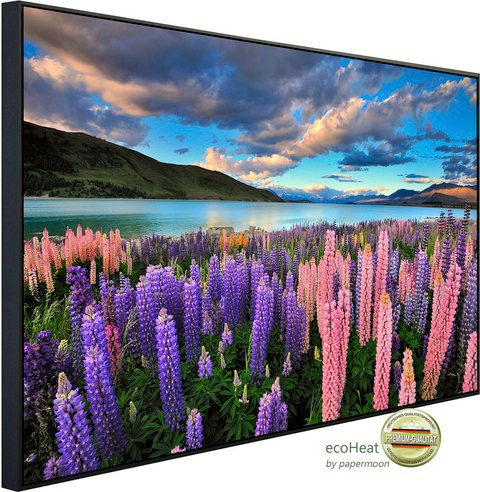papermoon EcoHeat Infrarotheizung See Tekapo Lupinen in Bunt mit Matt-Effekt, App-Steuerung und Überhitzungsschutz - Bild 1