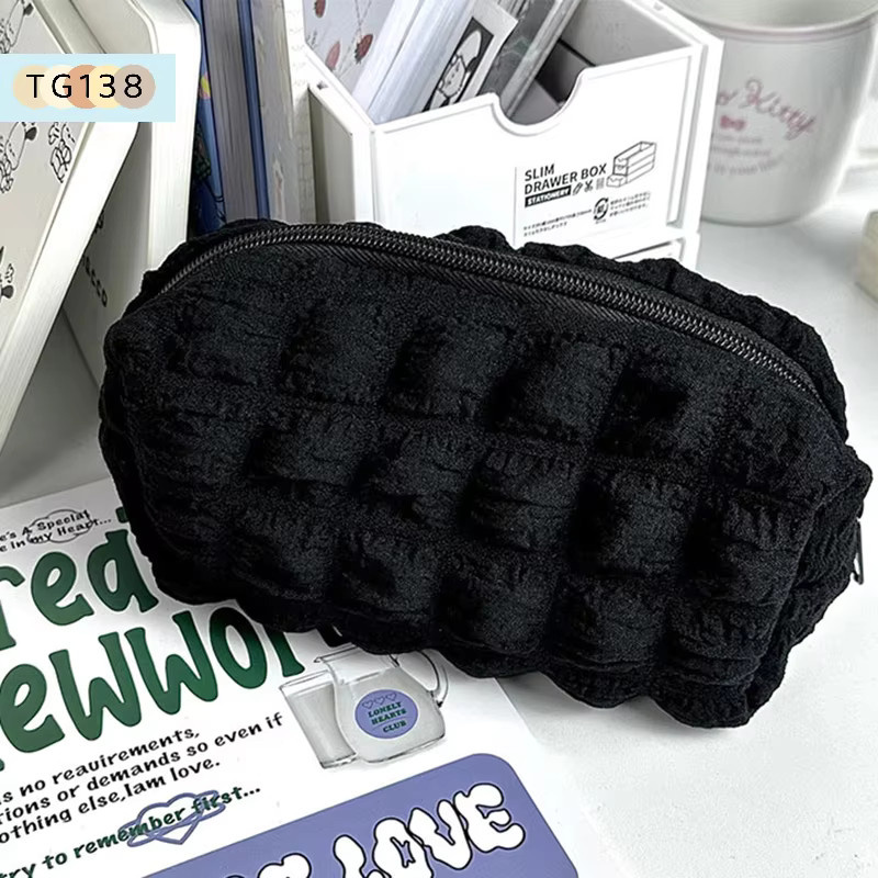 Kreative Kosmetiktasche in Schwarz als vielseitiges Federmäppchen mit großem Fassungsvermögen für Mädchen und Schulbedarf - Bild 1